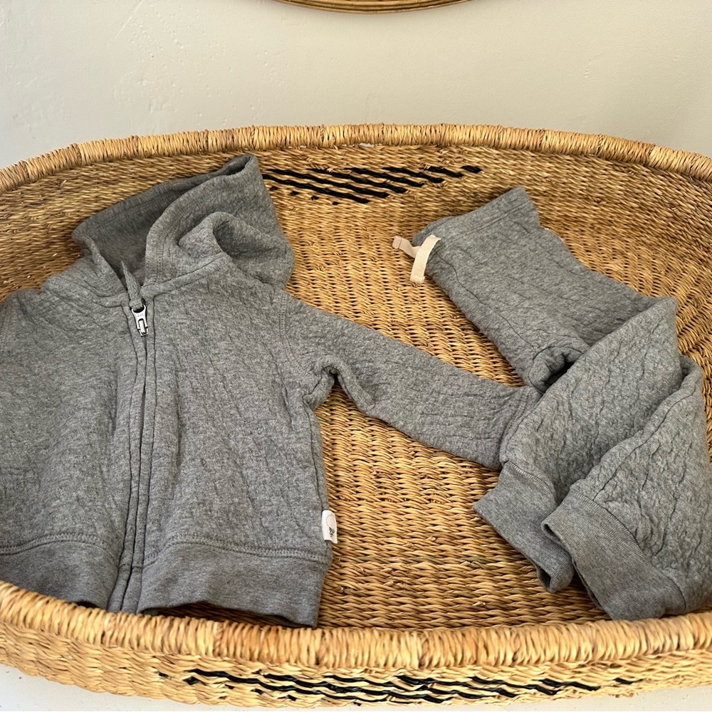 Burt’s Bees Two Piece Grey Sweatsuit